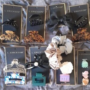 Hair Accessories Set - Black, Brown, Blue